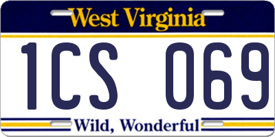 WV license plate 1CS069