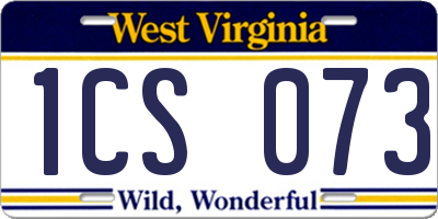 WV license plate 1CS073