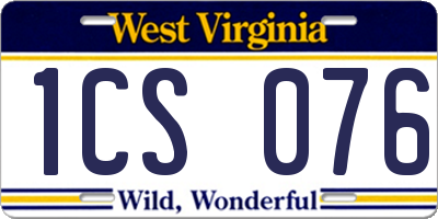 WV license plate 1CS076