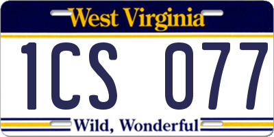 WV license plate 1CS077