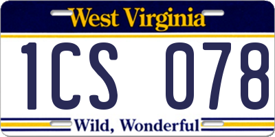 WV license plate 1CS078