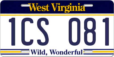WV license plate 1CS081