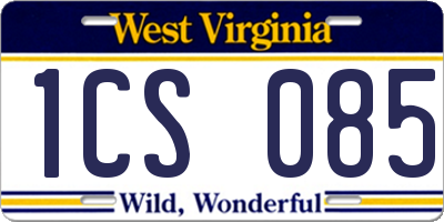 WV license plate 1CS085