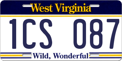 WV license plate 1CS087