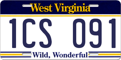 WV license plate 1CS091