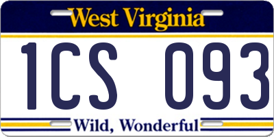 WV license plate 1CS093