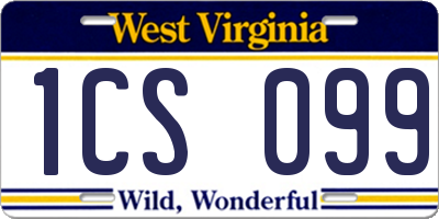 WV license plate 1CS099