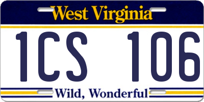 WV license plate 1CS106