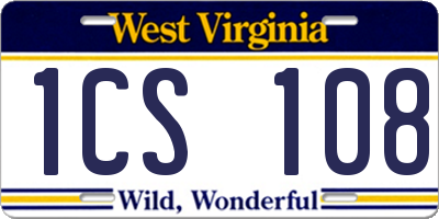 WV license plate 1CS108