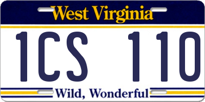 WV license plate 1CS110