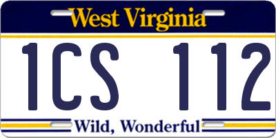 WV license plate 1CS112