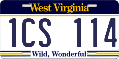 WV license plate 1CS114
