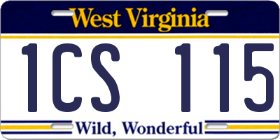 WV license plate 1CS115