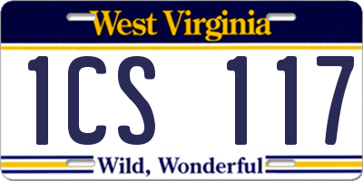 WV license plate 1CS117