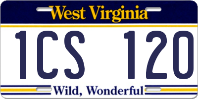 WV license plate 1CS120