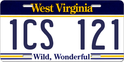 WV license plate 1CS121