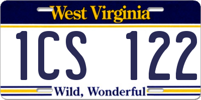 WV license plate 1CS122