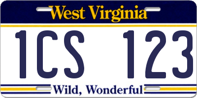 WV license plate 1CS123
