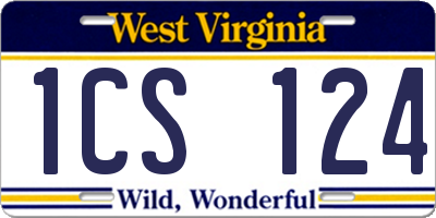 WV license plate 1CS124