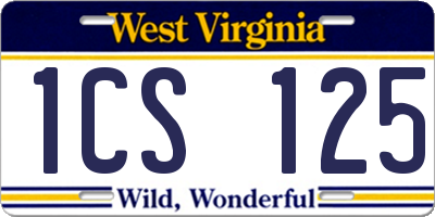 WV license plate 1CS125