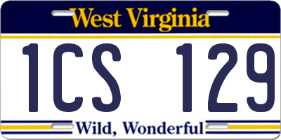 WV license plate 1CS129