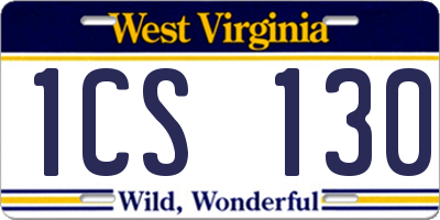 WV license plate 1CS130
