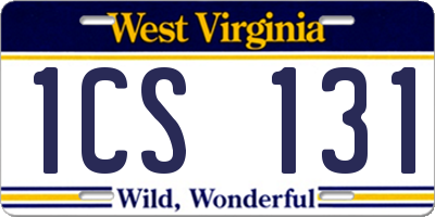 WV license plate 1CS131