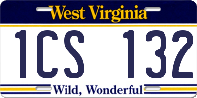 WV license plate 1CS132