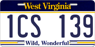 WV license plate 1CS139