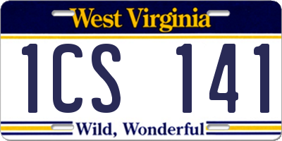 WV license plate 1CS141