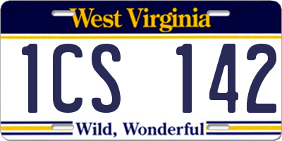 WV license plate 1CS142