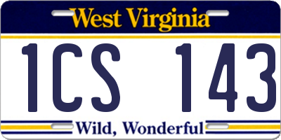 WV license plate 1CS143