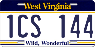 WV license plate 1CS144
