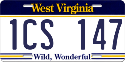 WV license plate 1CS147