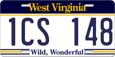 WV license plate 1CS148