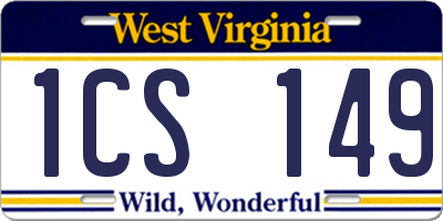 WV license plate 1CS149