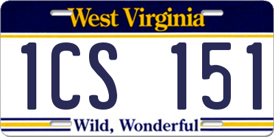 WV license plate 1CS151