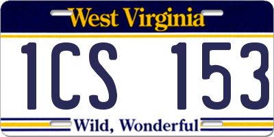 WV license plate 1CS153