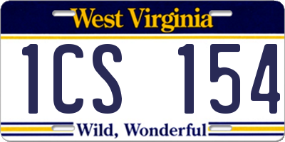 WV license plate 1CS154