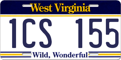 WV license plate 1CS155