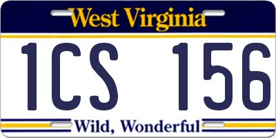WV license plate 1CS156