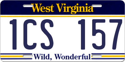 WV license plate 1CS157