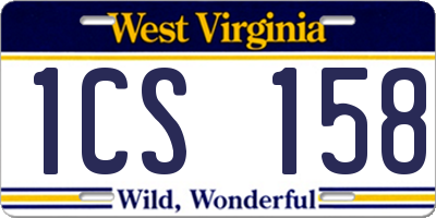 WV license plate 1CS158
