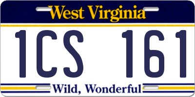 WV license plate 1CS161
