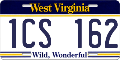 WV license plate 1CS162