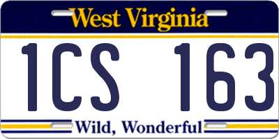 WV license plate 1CS163