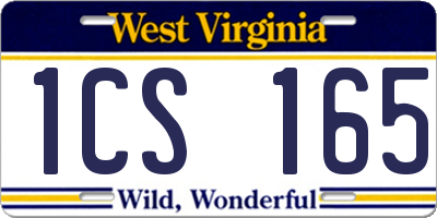 WV license plate 1CS165