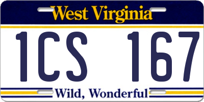 WV license plate 1CS167