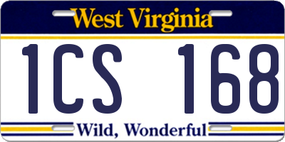 WV license plate 1CS168