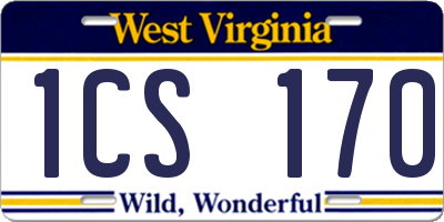 WV license plate 1CS170